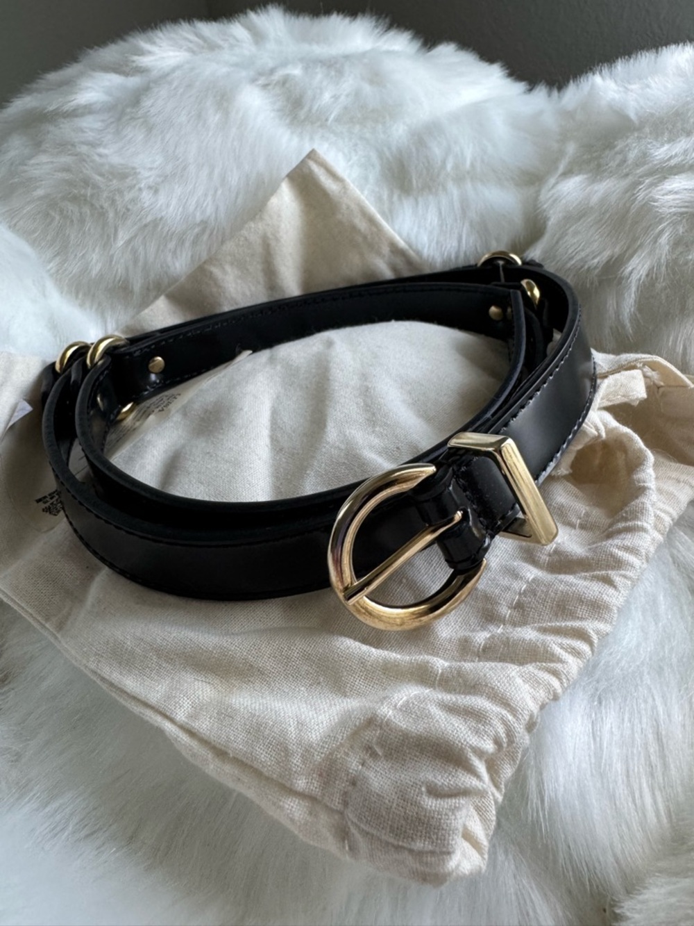 Sezane Luisa Belt in Glossy Black